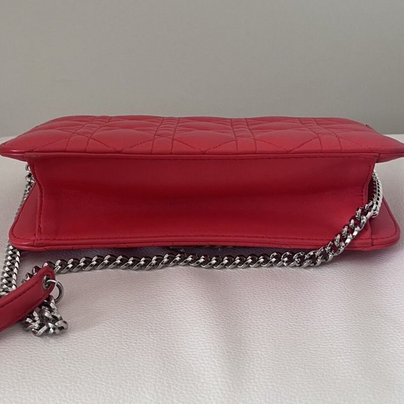CHRISTIAN DIOR Lambskin Cannage Miss Dior Promenade Bag Coral Orange/Vermillion - Picture 11 of 17